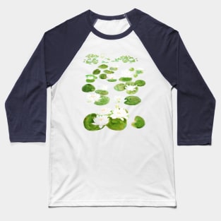 white waterlily pond watercolor Baseball T-Shirt